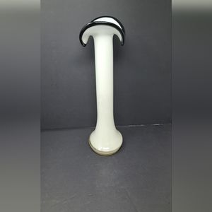 Jerry Sluczan-Orkusz Large Black And White Art Glass Vase